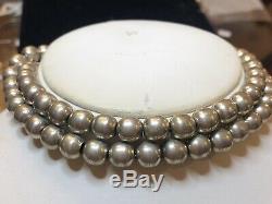 Vintage Sterling Silver Bead Necklace Taxco Td-29 Made In Mexico