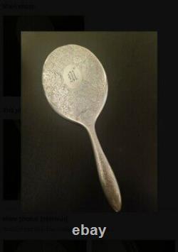 Vintage Sterling Silver Birks Massive Vanity/Hand Mirror Etched