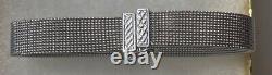 Vintage Sterling Silver Bracelet, Heavy Duty Nice Fiber Look Design, 20 Nice Spa