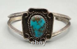 Vintage Sterling Silver Bracelet With Great Turquoise Stone