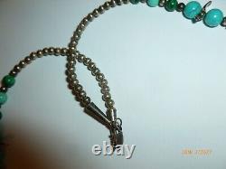 Vintage Sterling Silver Dakota Shube Fetish Turquoise Malachite Bead Necklace