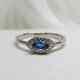 Vintage Sterling Silver Evil Eye Blue Sapphire Ring