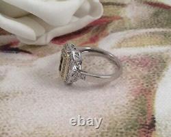 Vintage Sterling Silver Gold Ring with Blue White Sapphires Antique Jewelry 8