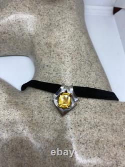 Vintage Sterling Silver Golden Lemon Citrine Choker Pendant