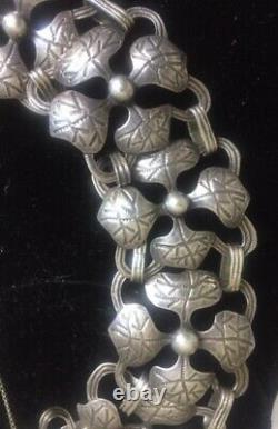 Vintage Sterling Silver Handmade Flower Link Unusual Bracelet