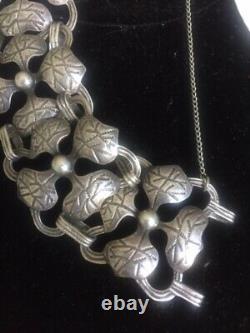 Vintage Sterling Silver Handmade Flower Link Unusual Bracelet