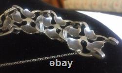 Vintage Sterling Silver Handmade Flower Link Unusual Bracelet