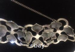 Vintage Sterling Silver Handmade Flower Link Unusual Bracelet