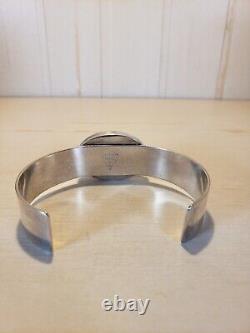 Vintage Sterling Silver Inlay Gemstone Cuff Bracelet Navajo Manygoats