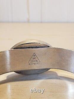 Vintage Sterling Silver Inlay Gemstone Cuff Bracelet Navajo Manygoats