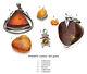 Vintage Sterling Silver Jewelry Handcrafted Baltic Amber Pendants