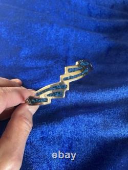 Vintage Sterling Silver & Lapis Inlay Eagle Wings Design Bangle Bracelet