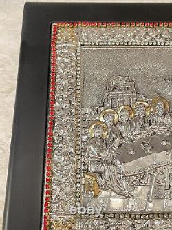 Vintage Sterling Silver Last Supper Jesus Christ GEM Christian Housewarming Icon