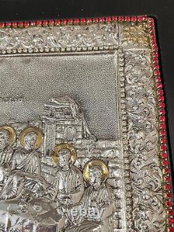 Vintage Sterling Silver Last Supper Jesus Christ GEM Christian Housewarming Icon