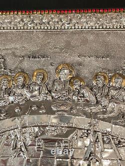 Vintage Sterling Silver Last Supper Jesus Christ GEM Christian Housewarming Icon