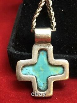 Vintage Sterling Silver Lot Jewelry Southwestern Ring Earring Cross Turquoise