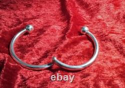Vintage Sterling Silver Mexican Bypass Adjustable Hinge Bangle Bracelet 14.2g