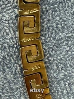 Vintage Sterling Silver Mexican Necklace Choker Necklace 925 Silver Gold Plated