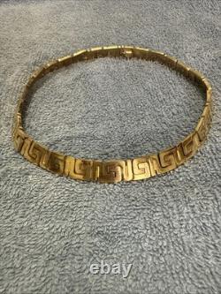 Vintage Sterling Silver Mexican Necklace Choker Necklace 925 Silver Gold Plated