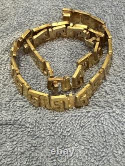 Vintage Sterling Silver Mexican Necklace Choker Necklace 925 Silver Gold Plated