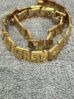 Vintage Sterling Silver Mexican Necklace Choker Necklace 925 Silver Gold Plated