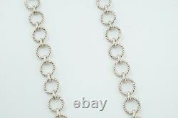 Vintage Sterling Silver Mexico Twisted Circle Loop Link Necklace