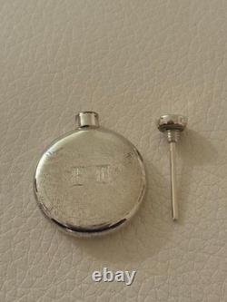 Vintage Sterling Silver Miniature Perfume Bottle W Screw Cap & Dipstick Applicat