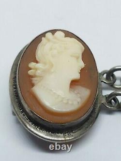 Vintage Sterling Silver Multi Carved Shell Cameo Link Bracelet