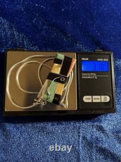 Vintage Sterling Silver Multi Stone Native American Pendant Necklace 22in