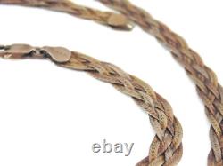 Vintage Sterling Silver Multistrand Braided Snake Italy Set Bracelet Necklace