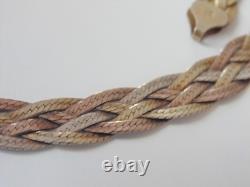 Vintage Sterling Silver Multistrand Braided Snake Italy Set Bracelet Necklace