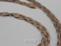 Vintage Sterling Silver Multistrand Braided Snake Italy Set Bracelet Necklace Vintage Sterling Silver Multistrand Braided Snake Italy Set Bracelet Necklace