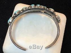 Vintage Sterling Silver Native American Old Pawn Cuff Bracelet Turquoise Zuni