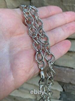 Vintage Sterling Silver Necklace Fancy Link