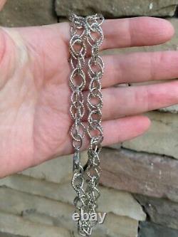 Vintage Sterling Silver Necklace Fancy Link