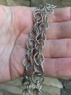 Vintage Sterling Silver Necklace Fancy Link