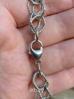 Vintage Sterling Silver Necklace Fancy Link