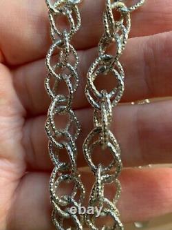 Vintage Sterling Silver Necklace Fancy Link