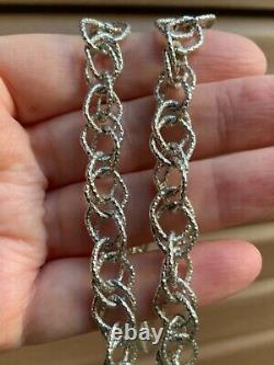 Vintage Sterling Silver Necklace Fancy Link