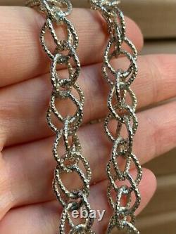 Vintage Sterling Silver Necklace Fancy Link