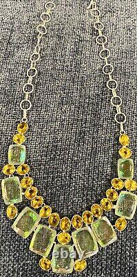 Vintage Sterling Silver Necklace With Natural Stones