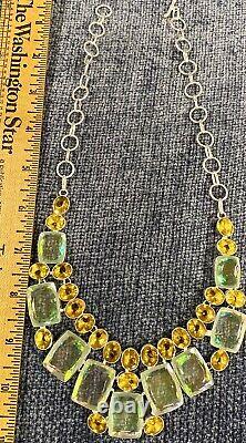 Vintage Sterling Silver Necklace With Natural Stones