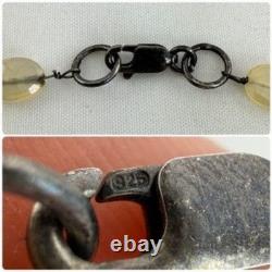 Vintage Sterling Silver Pave Diamond Bird Pendant Necklace With Moonstone Beads