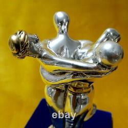 Vintage Sterling Silver Plated 925/Statue Small Four People Join Each Other Nice