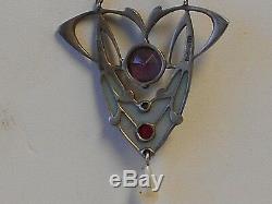 Vintage Sterling Silver Plique A Jour Necklace (geschotzt)