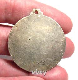 Vintage Sterling Silver Religious Pendant 1 1/4 7.6 Grams
