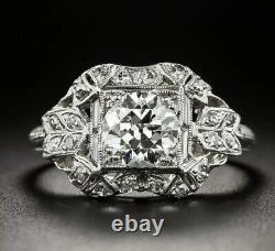 Vintage Sterling Silver Ring 925 Exclusive CZ Women Square White ADASTRA JEWELRY