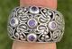 Vintage Sterling Silver Ring 925 Size 6.5 Heavy 17 Grams Amethyst Filigree Band