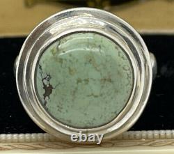 Vintage Sterling Silver Ring 925 Size 6.5 Turquoise Modernist 1894