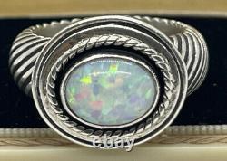 Vintage Sterling Silver Ring 925 Size7 Opal Band Heavy Signed El Jom 13 Grams